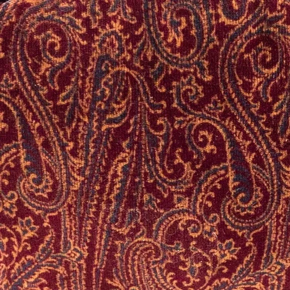 Vintage 70s Velvet Paisley Print Bag Purse Red - Picture 2 of 12